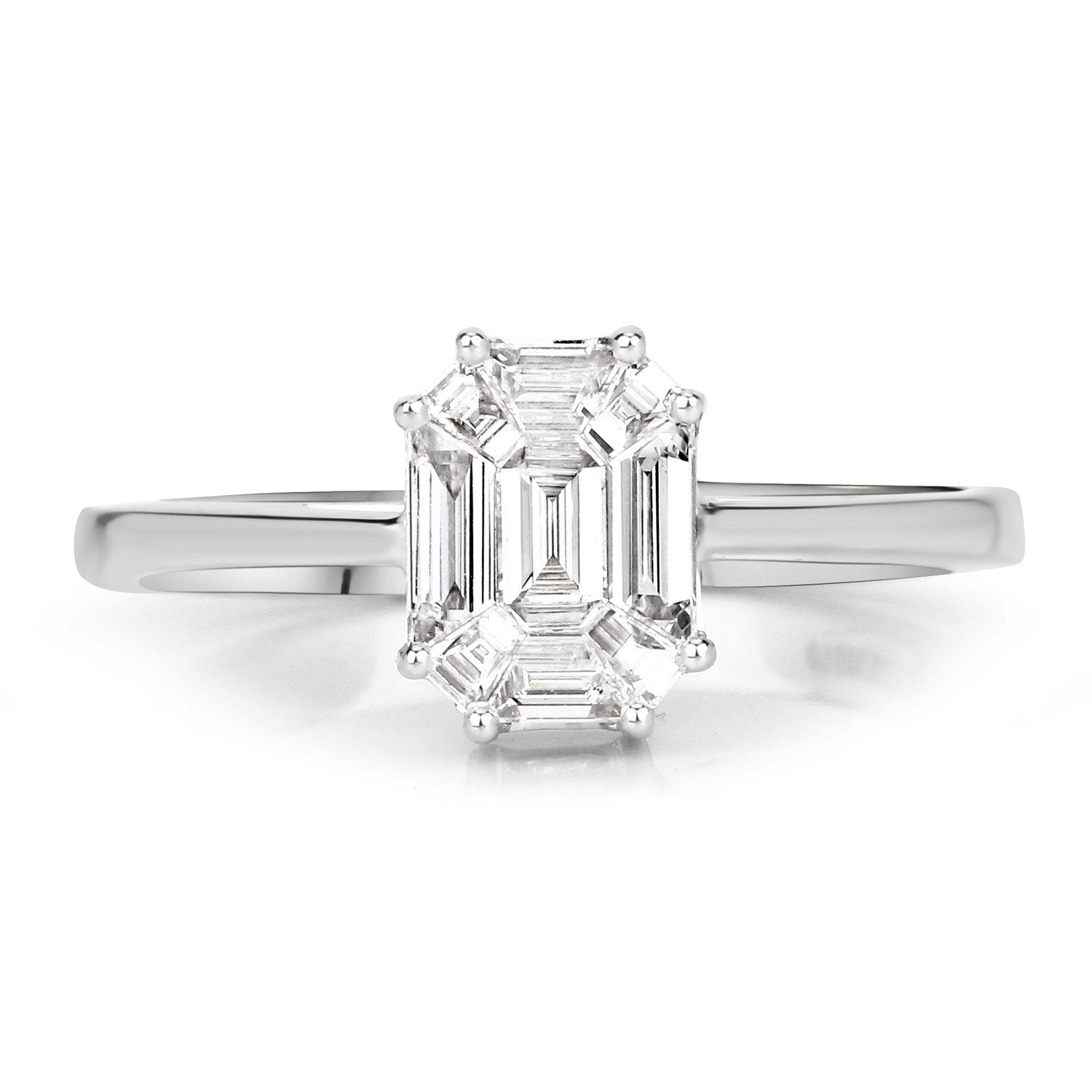 0.48 Carat Genuine White Diamond 18K White Gold Ring