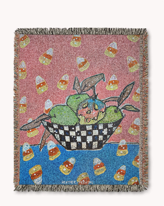 Candy Corn & Poison Apple Woven Blanket