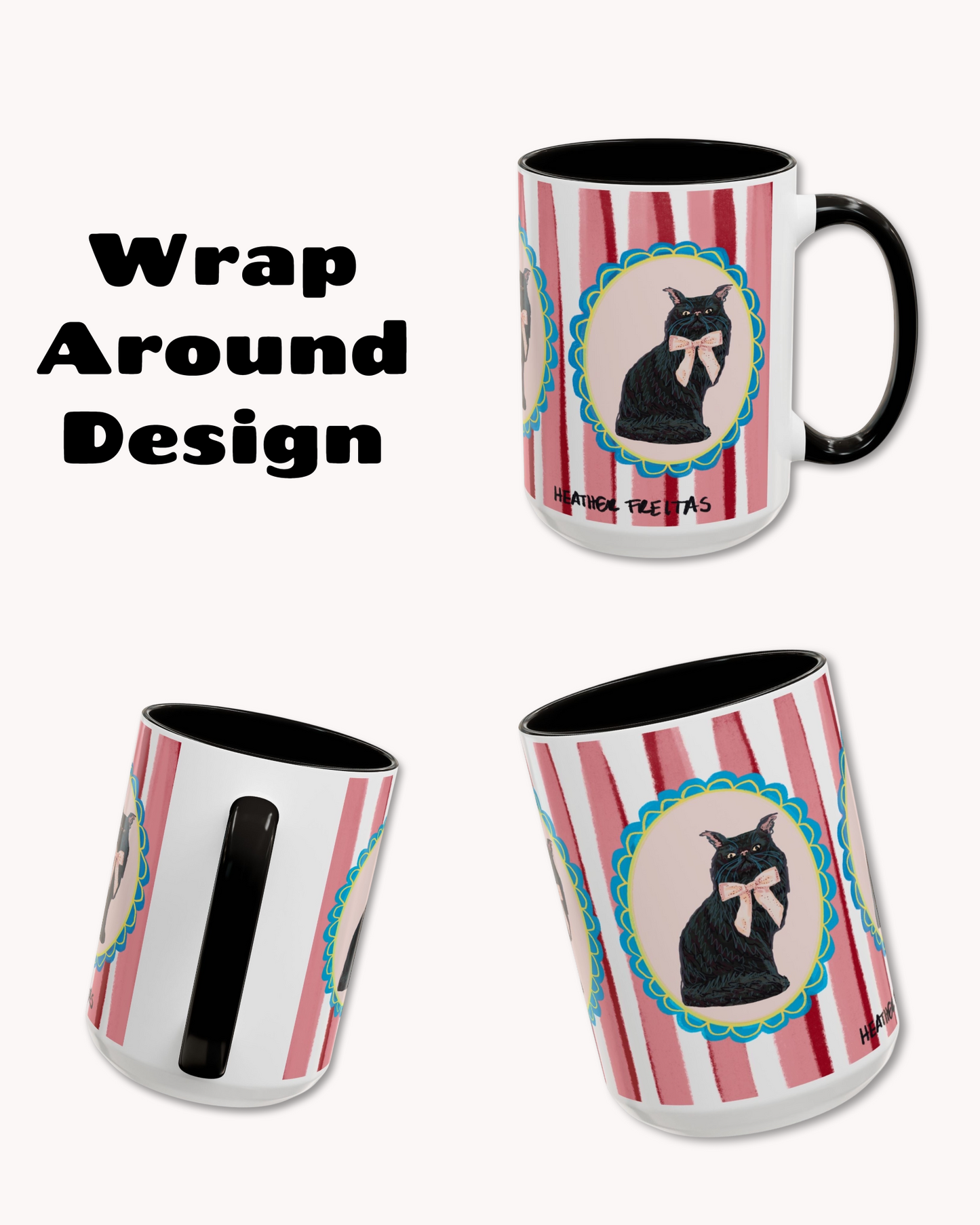 Black Persian Cat Coffee Mug 15oz