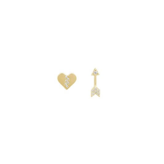 heart arrow studs