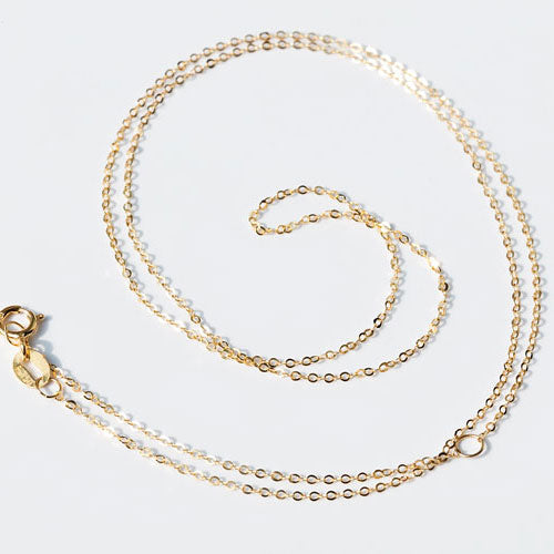 Dainty 18K Solid Yellow Gold Chain 16, 18 Inches Adjustable