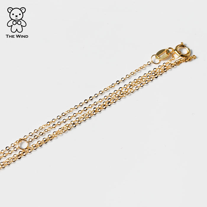 Dainty 18K Solid Yellow Gold Chain 16, 18 Inches Adjustable