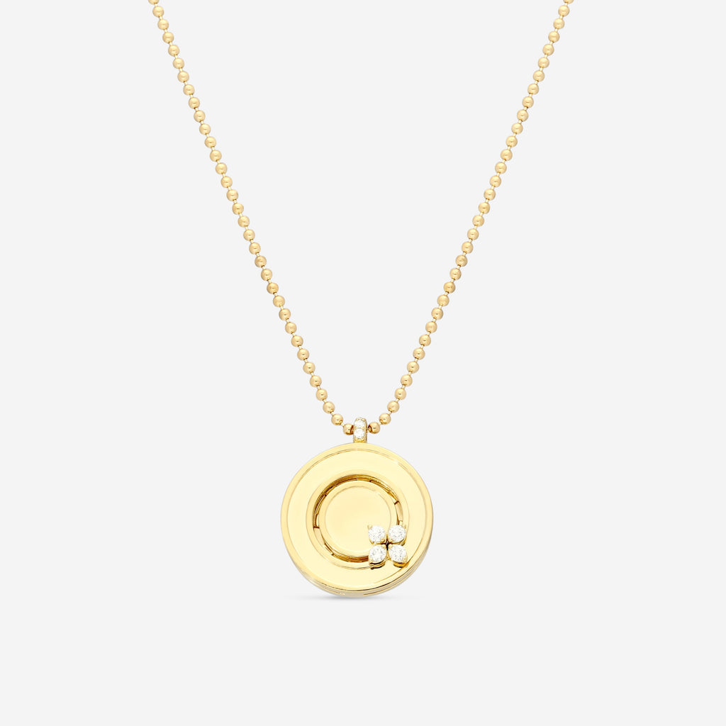 Roberto Coin Love in Verona 18K Yellow Gold Diamond Pendant Necklace 8883124AY17X