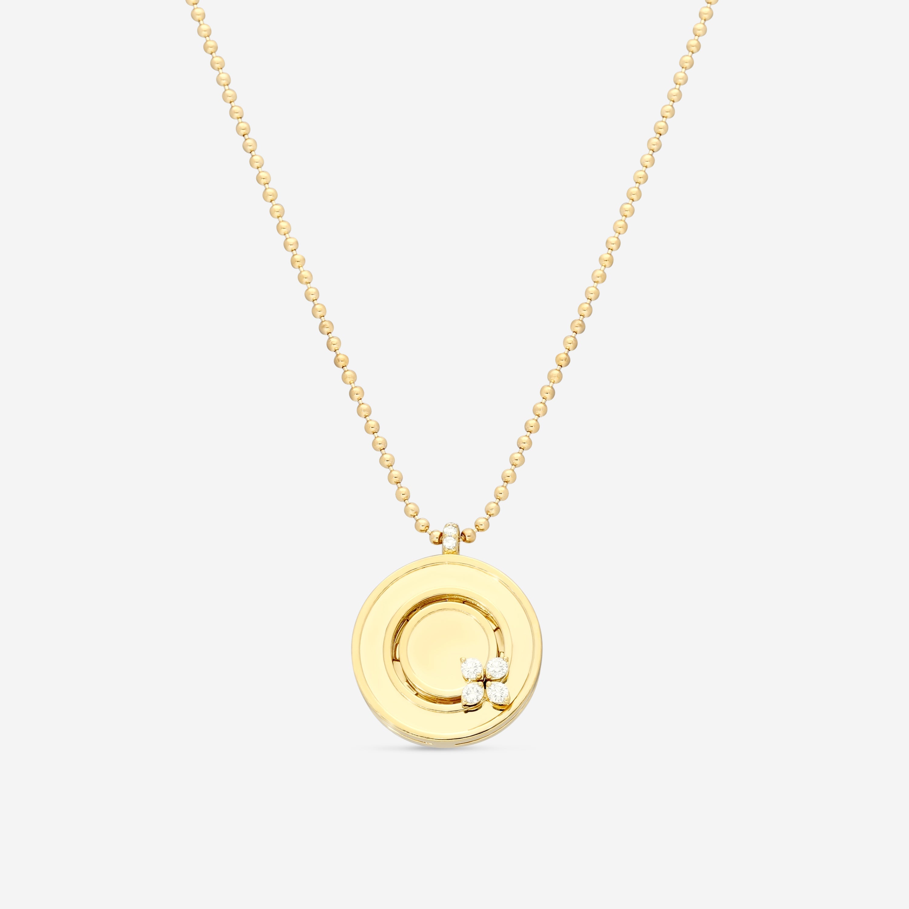 Roberto Coin Love in Verona 18K Yellow Gold Diamond Pendant Necklace 8883124AY17X