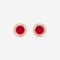 Damiani D. Side 18K Rose & White Gold Diamond & Red Stone Stud Earrings 20086728