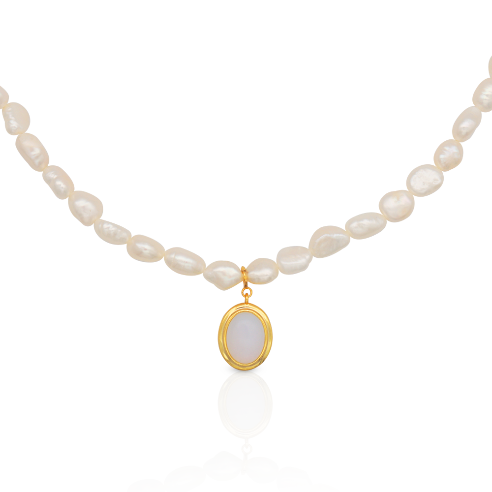ROSETTE PEARL NECKLACE