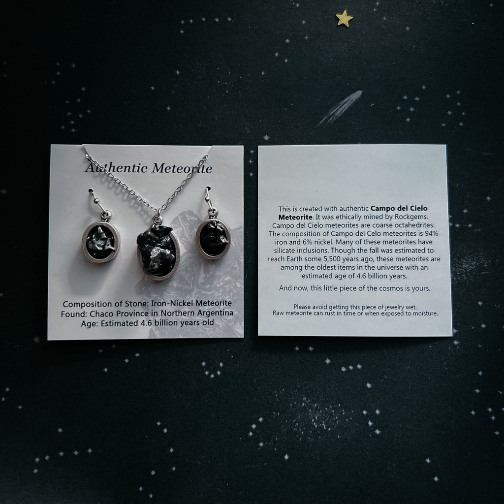 Night Sky Pendant Necklace with Authentic Meteorite