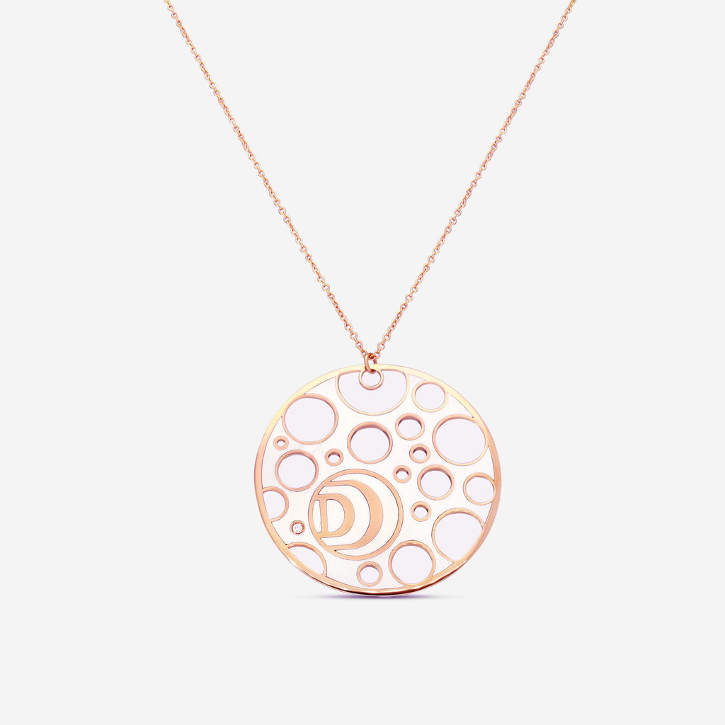 Damiani Damianissima 18K Rose Gold & Ceramic Diamond Pendant Necklace 32'' 20058576