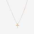 Damiani 18K Rose Gold Diamond Cross Pendant Necklace 20076844
