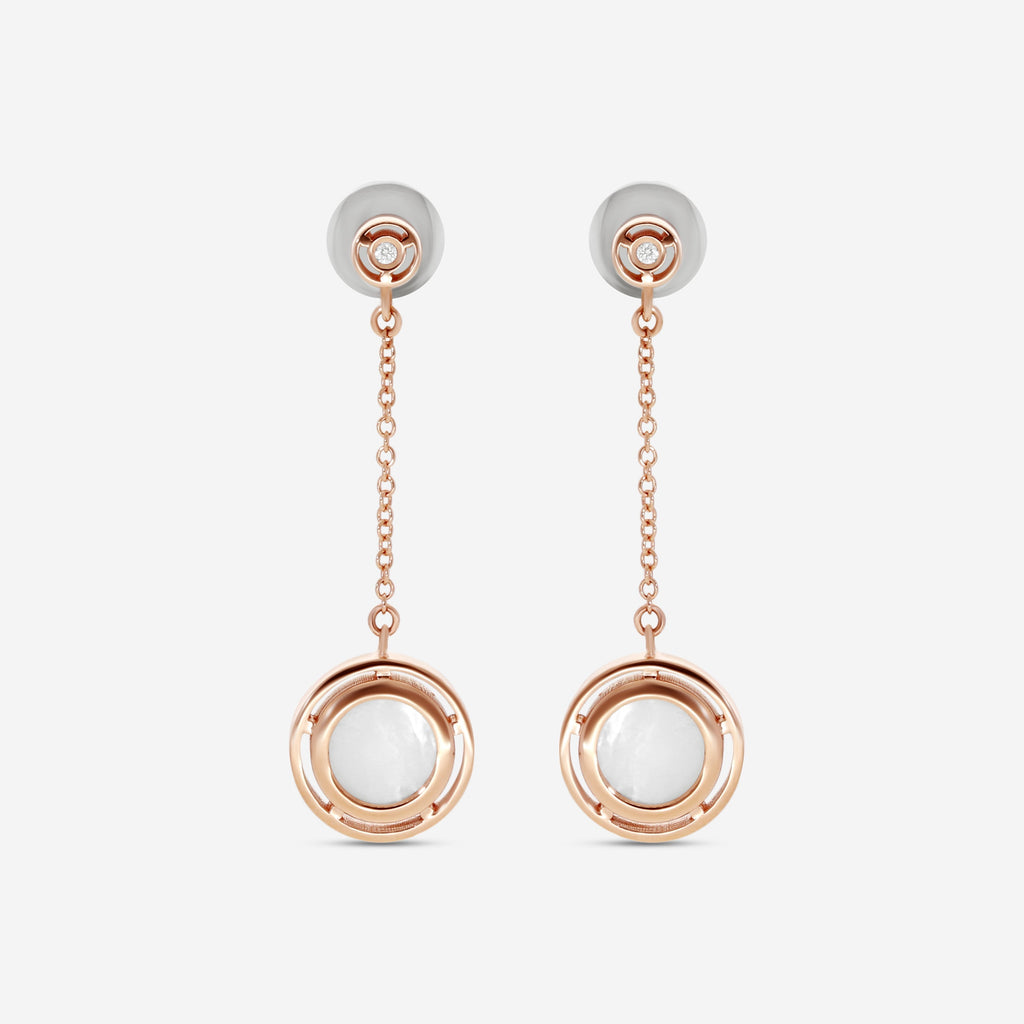 Damiani D. Side 18K Rose Gold Mother Of Pearl Diamond Drop Earrings 20086901