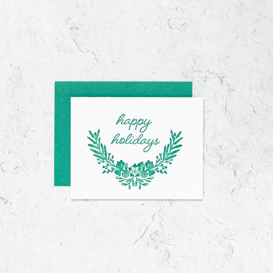 Happy Holidays Half Wreath Box Set of 10