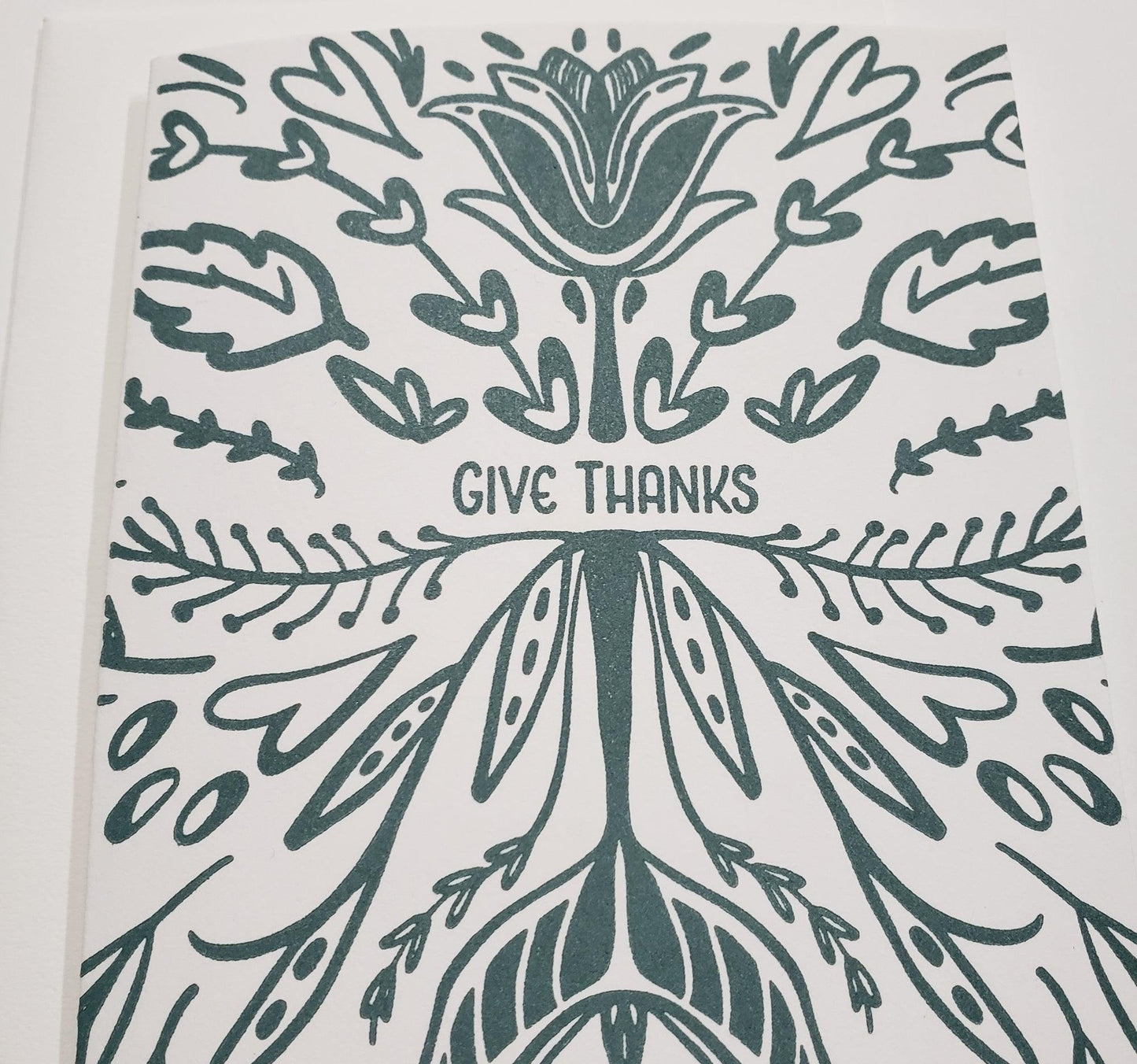 Give Thanks Floral Symmetry Card Box Set of 10