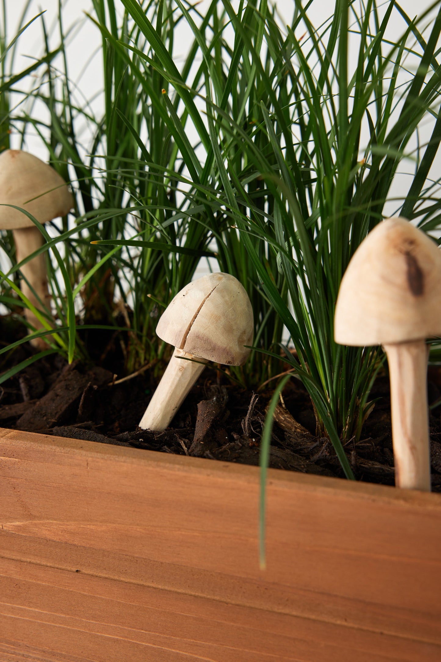 Wooden Mushroom Garden Stick