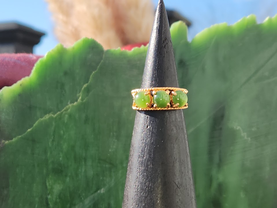 Vintage Jade Round Rings - #222G
