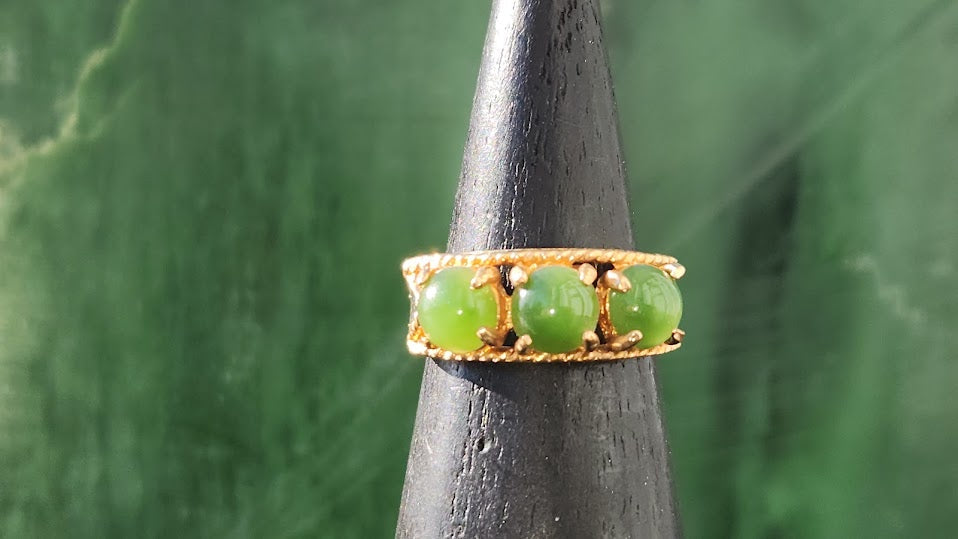 Vintage Jade Round Rings - #222G