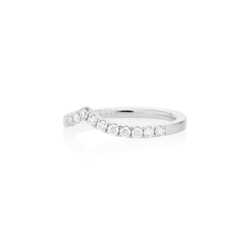 1.8mm Moissanite V Curve Ring in 925 Sterling Silver
