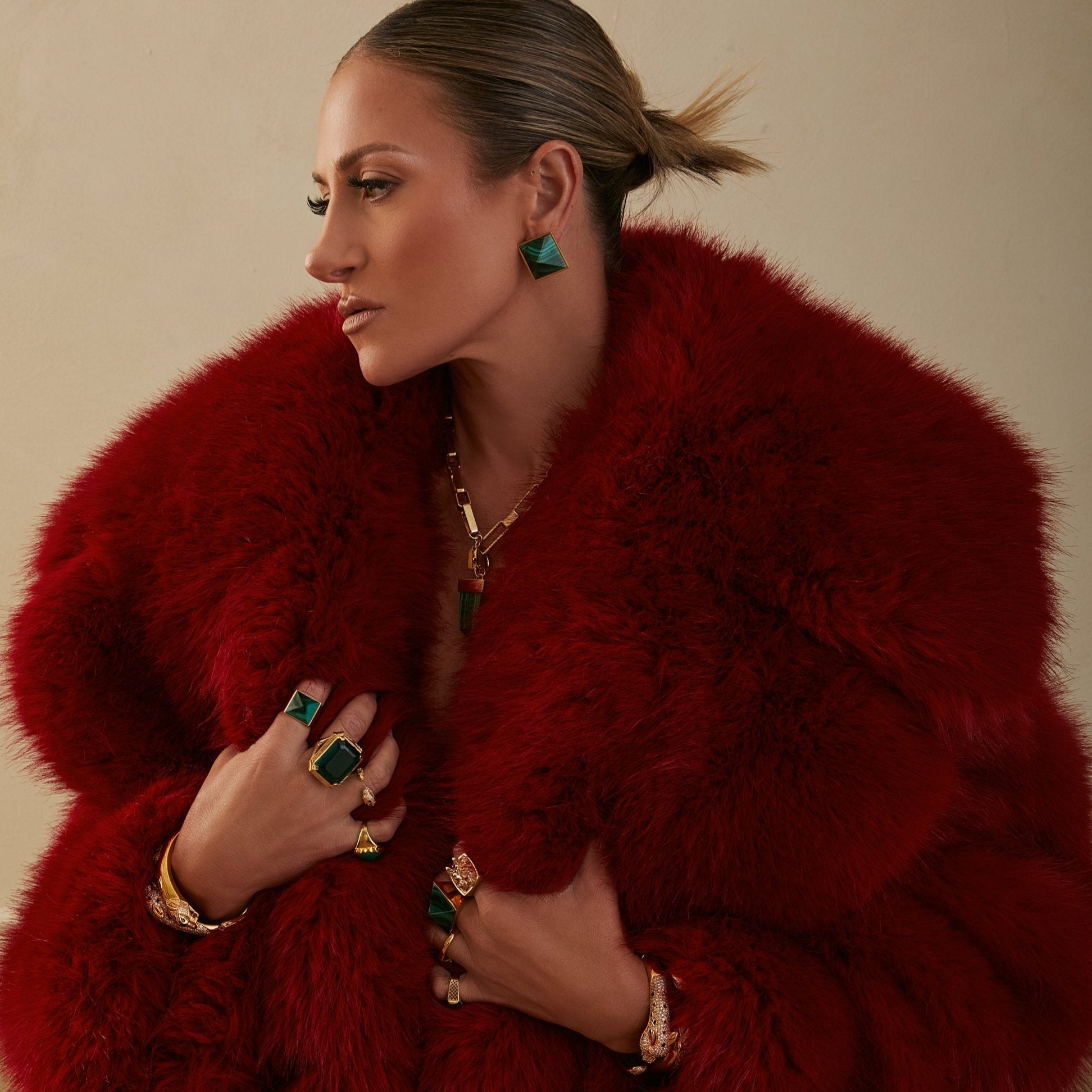 Pyramid Studs - Malachite Grande