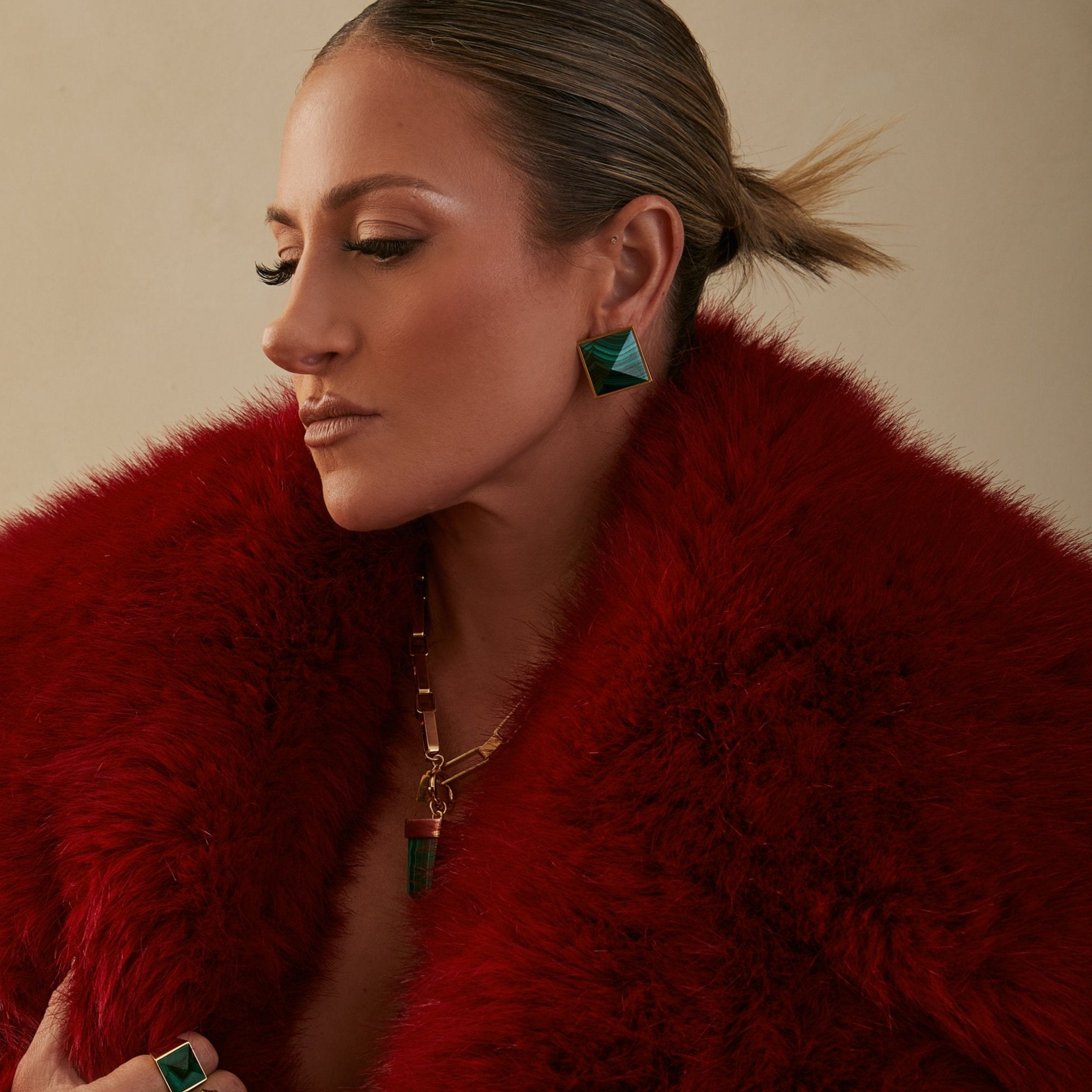 Pyramid Studs - Malachite Grande