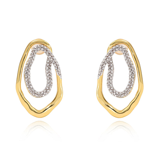 Harper Two Tone Pave Earring