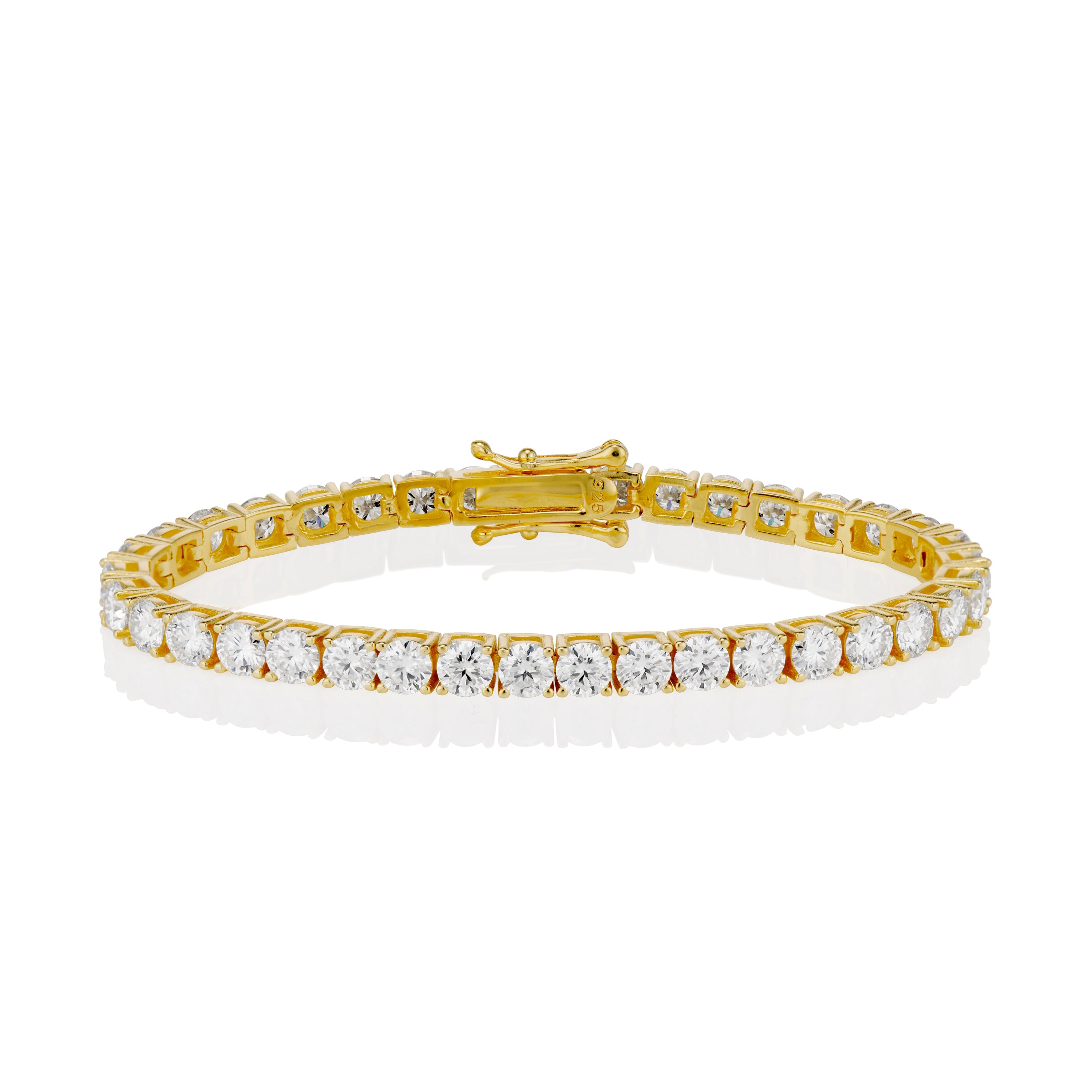 4mm Moissanite Tennis Bracelet in Yellow Gold Vermeil