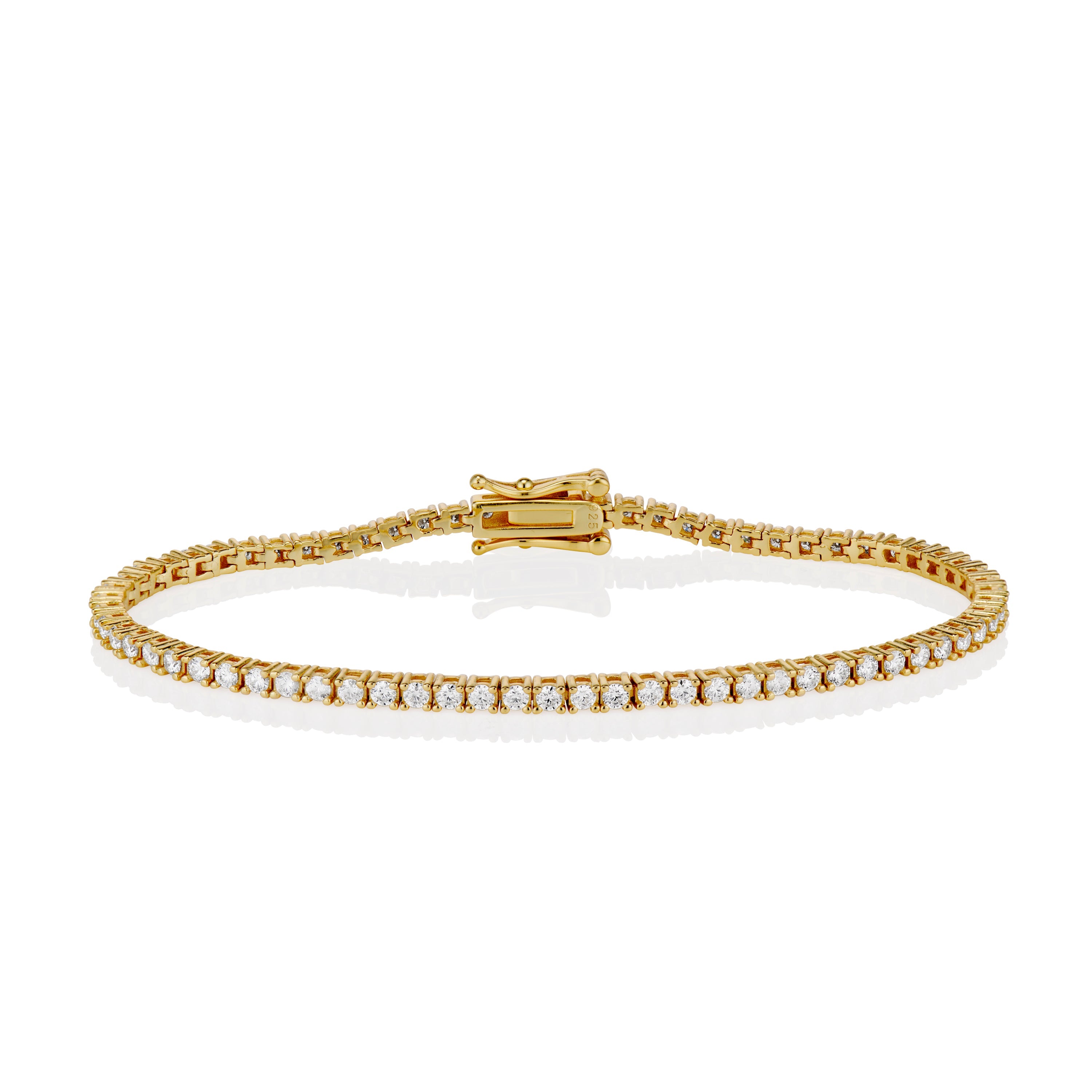 2mm Moissanite Tennis Bracelet in Yellow Gold