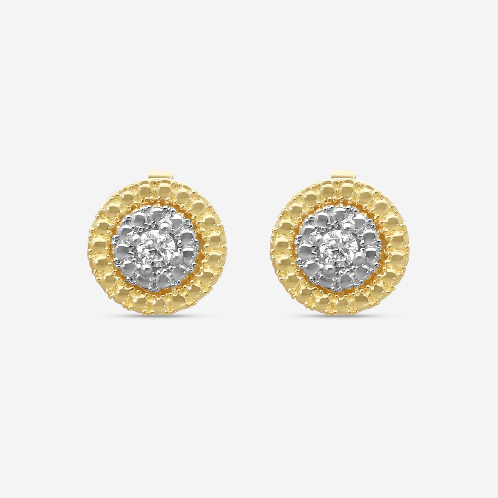 Roberto Coin Siena 18K Yellow & White Gold Diamond Stud Earrings 111476AJERX0