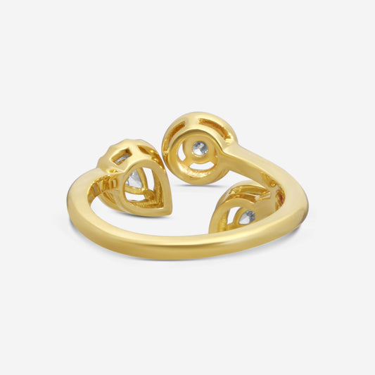 Roberto Coin 18K Yellow Gold Dolcetto Three Stone Diamond Ring Sz. 6.5 111491AY65X0