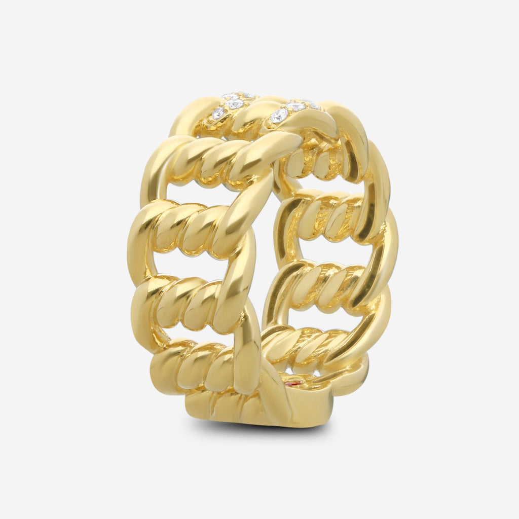 Roberto Coin Band 18K Yellow Gold Diamond Ring Sz. 7 7773242AY70X