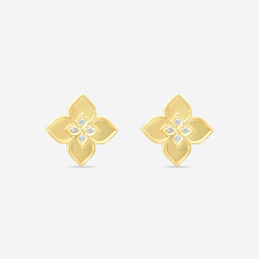 Roberto Coin Venetian Princess 18K Yellow Gold Diamond Earrings 7773499AYERX