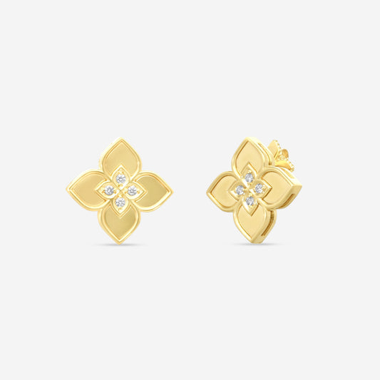 Roberto Coin Venetian Princess 18K Yellow Gold Diamond Earrings 7773499AYERX