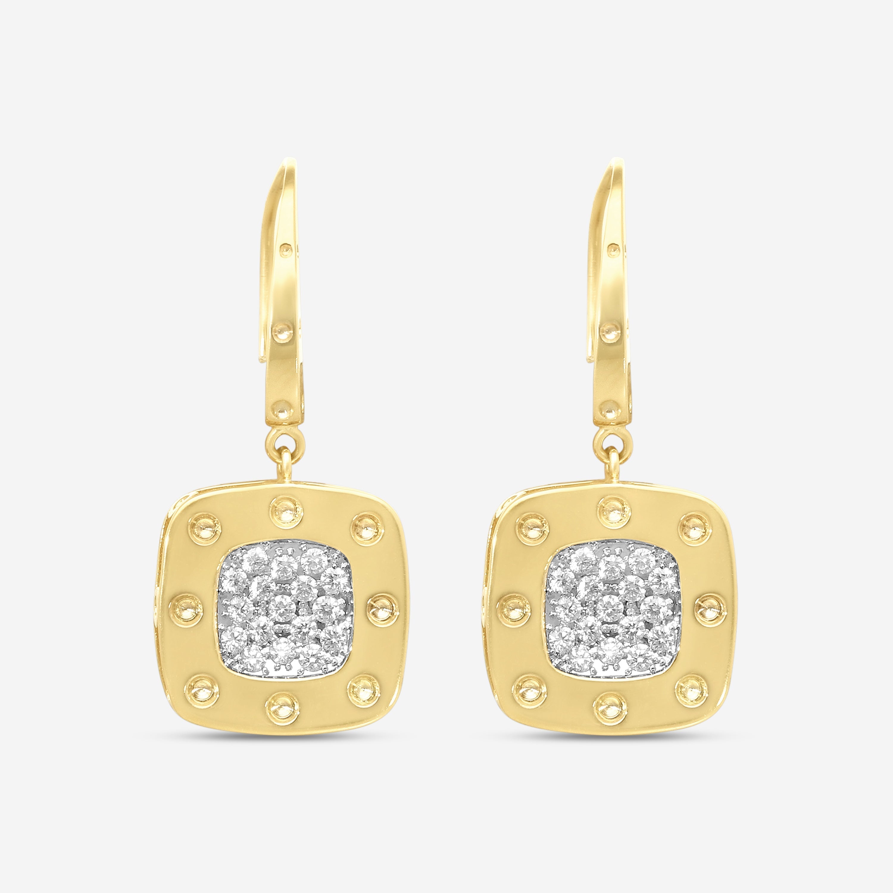 Roberto Coin Pois Moi 18K Yellow & White Gold Diamond Drop Earrings 777923AJERX0