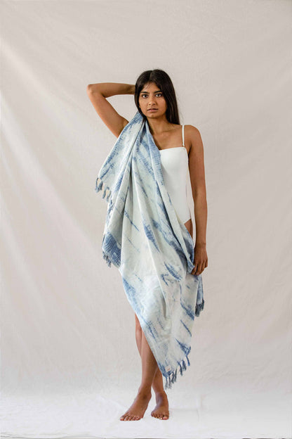 Indigo Moon Shibori - Yoga Towel