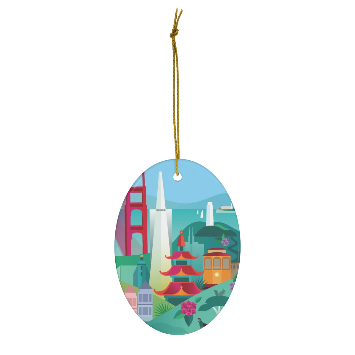 San Francisco Ceramic Ornament