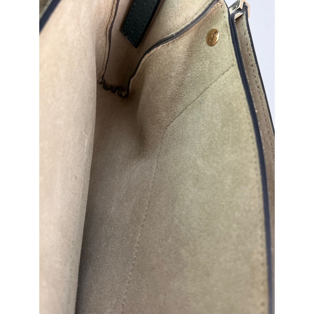 Chloe Faye Chain Suede Leather Gray Blue Crossbody Bag