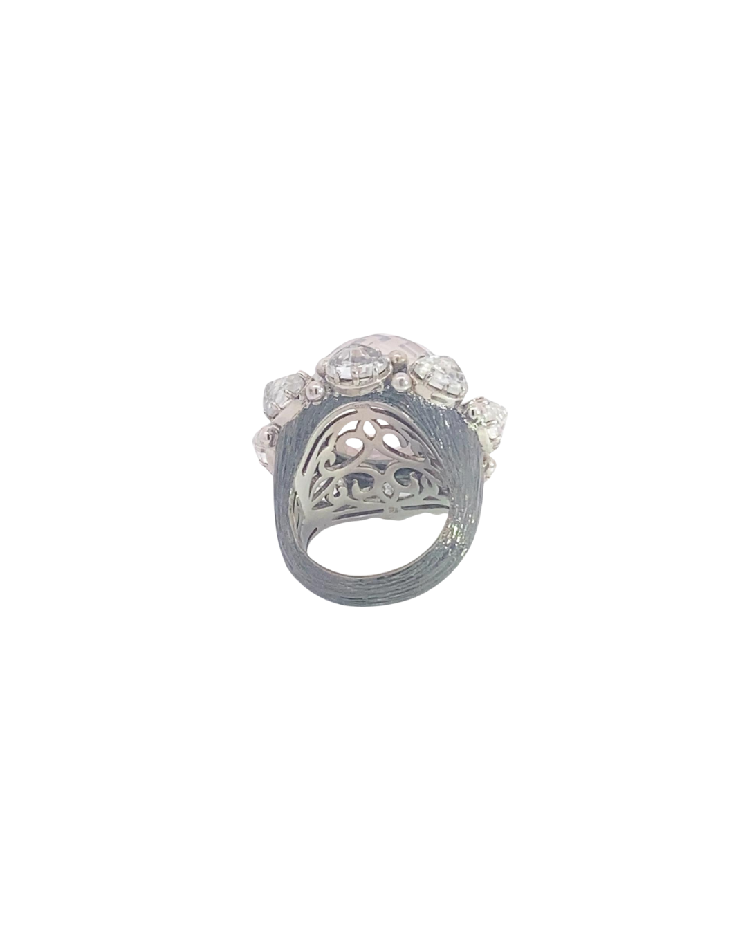 Imperia 925© Silver Pink Quartz & White Zircon ring