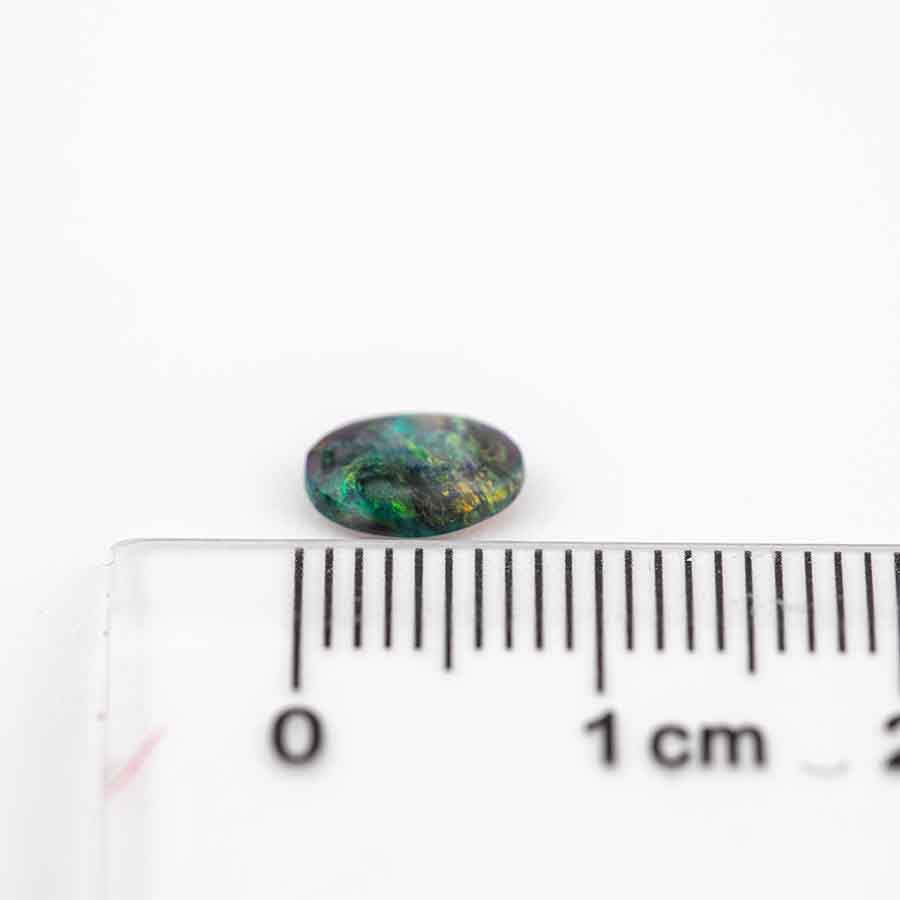 Rare Two Sides Galaxy Natural Australian Black Opal Loose Gemstone 0.53ct