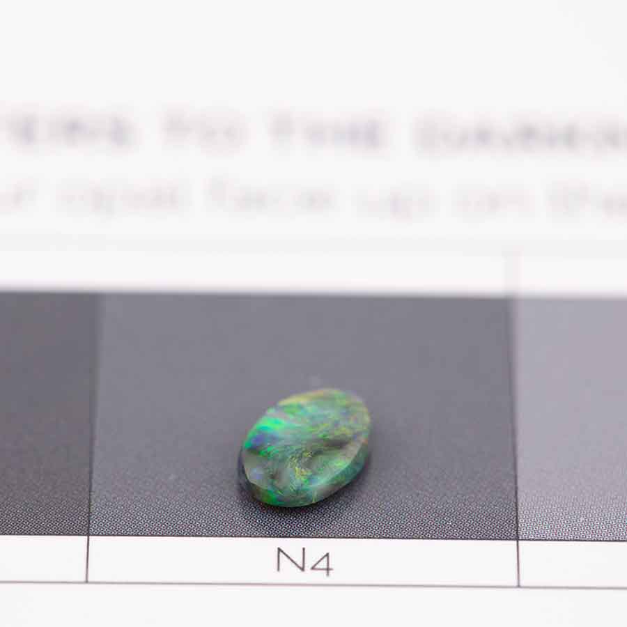Rare Two Sides Galaxy Natural Australian Black Opal Loose Gemstone 0.53ct