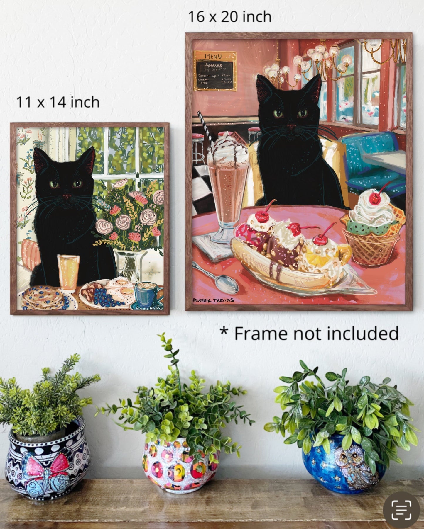Black Cat - Build Your Pet Portrait Paper Print
