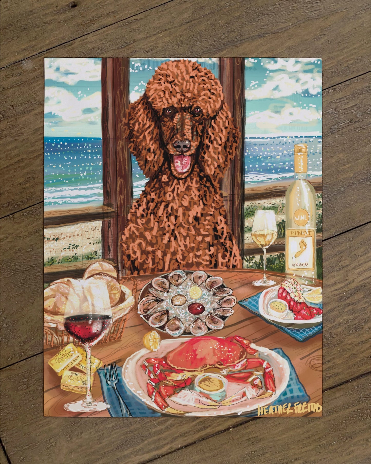 Standard Poodle - Build Your Pet Portrait Paper Print
