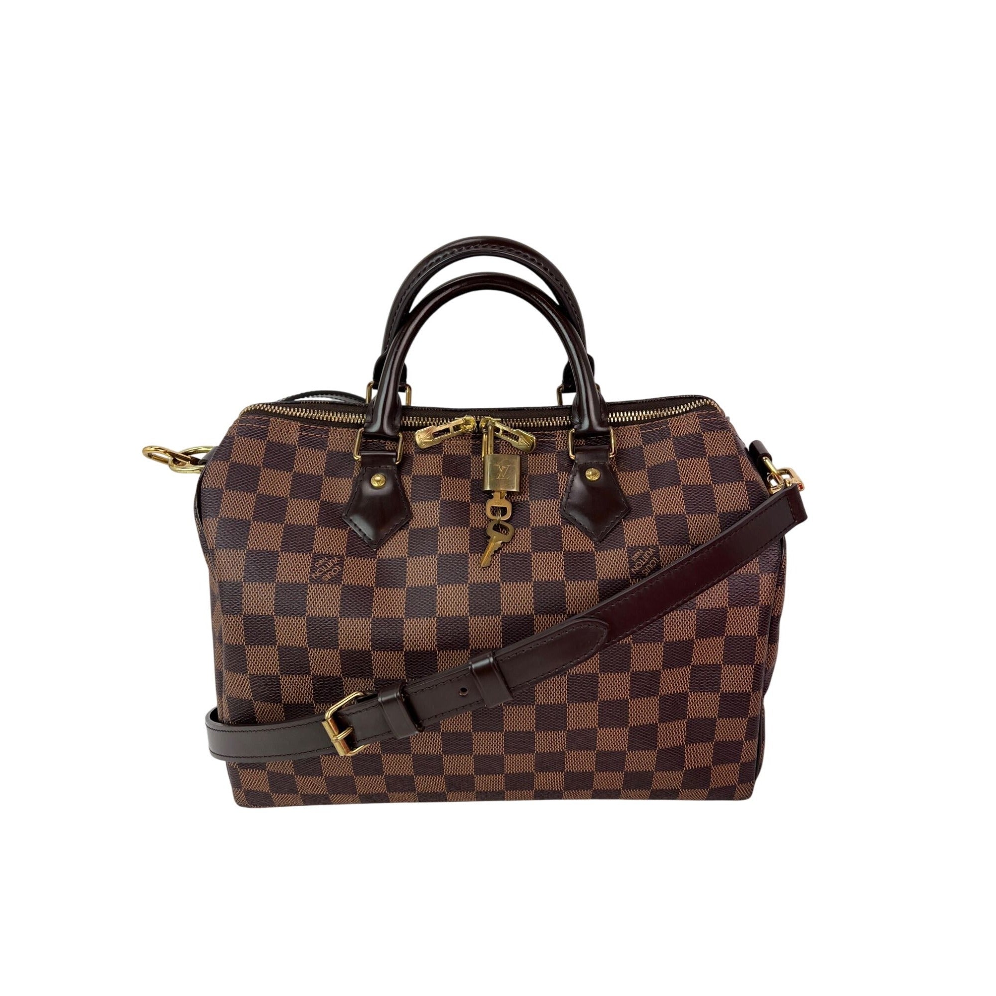 LOUIS VUITTON Speedy 30 Bandouliere Damier Ebene Satchel Hand Bag