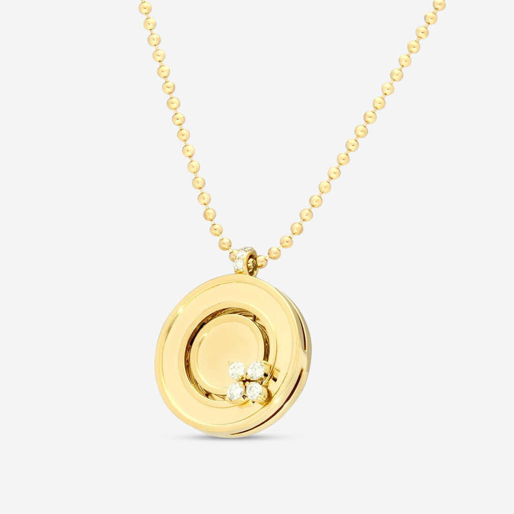 Roberto Coin Love in Verona 18K Yellow Gold Diamond Pendant Necklace 8883124AY17X