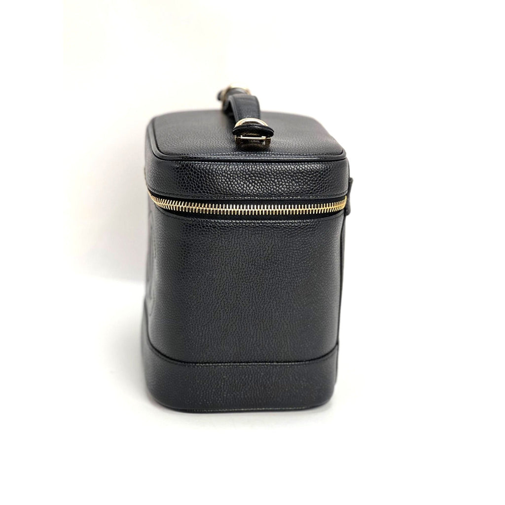 Chanel Vanity Cosmetic Case Black Caviar Leather Bag