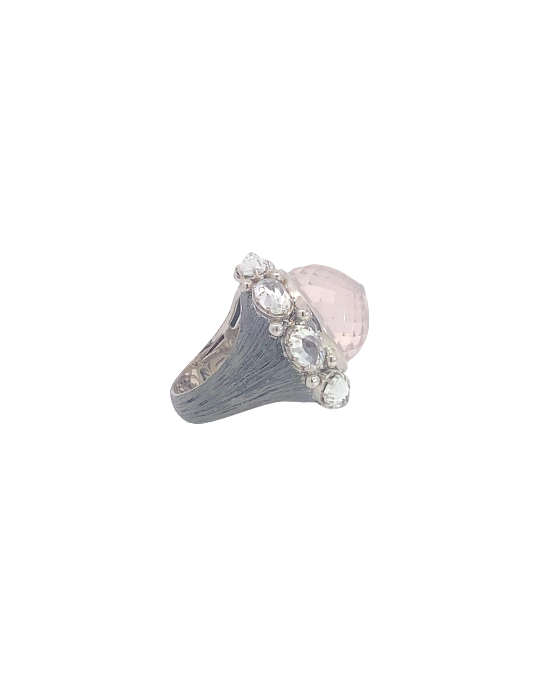 Imperia 925© Silver Pink Quartz & White Zircon ring