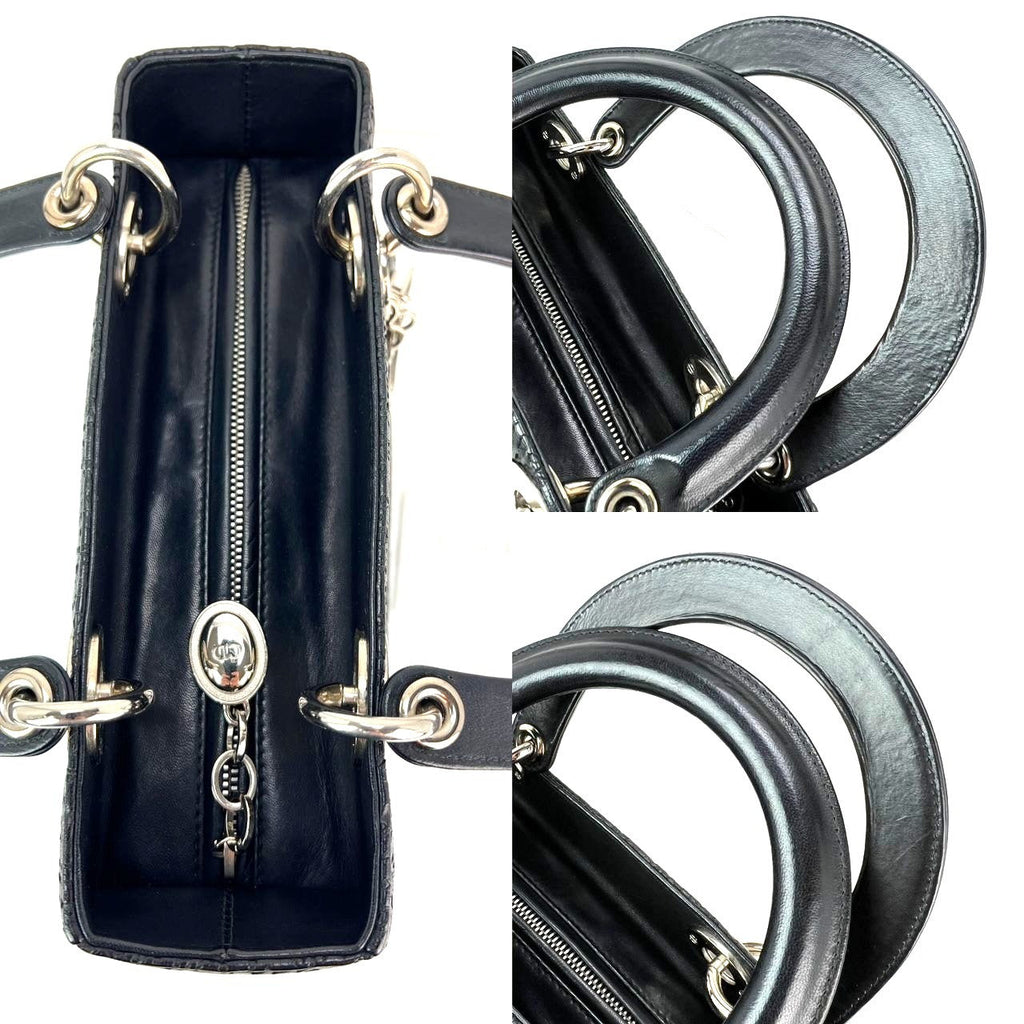 Christian Dior Medium Lady Laced Black Leather Limited Edition Shoulder Bag