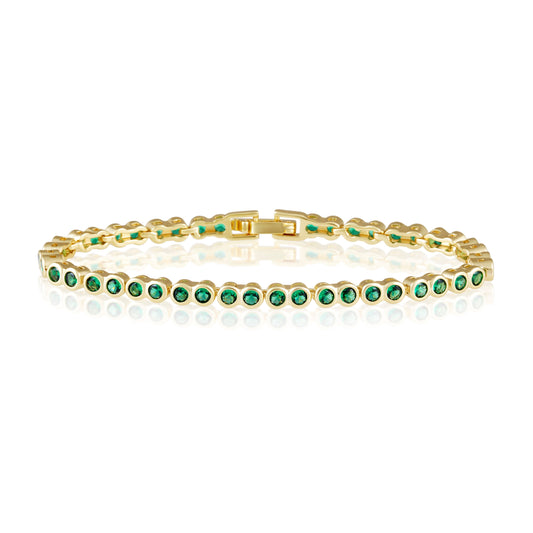 Bezel Tennis Bracelet- Emerald