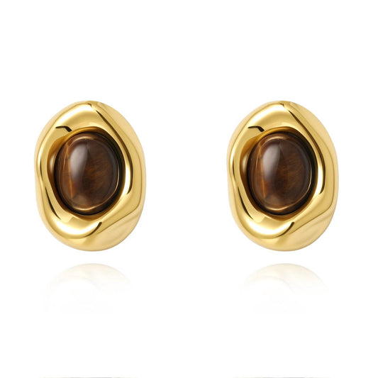 Saylor Tiger Eye Studs