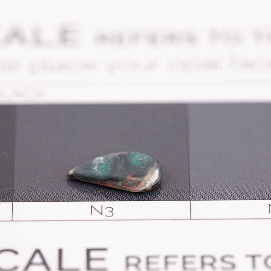 Drop Shape Natural Australian Black Opal Loose Gemstone 0.66ct