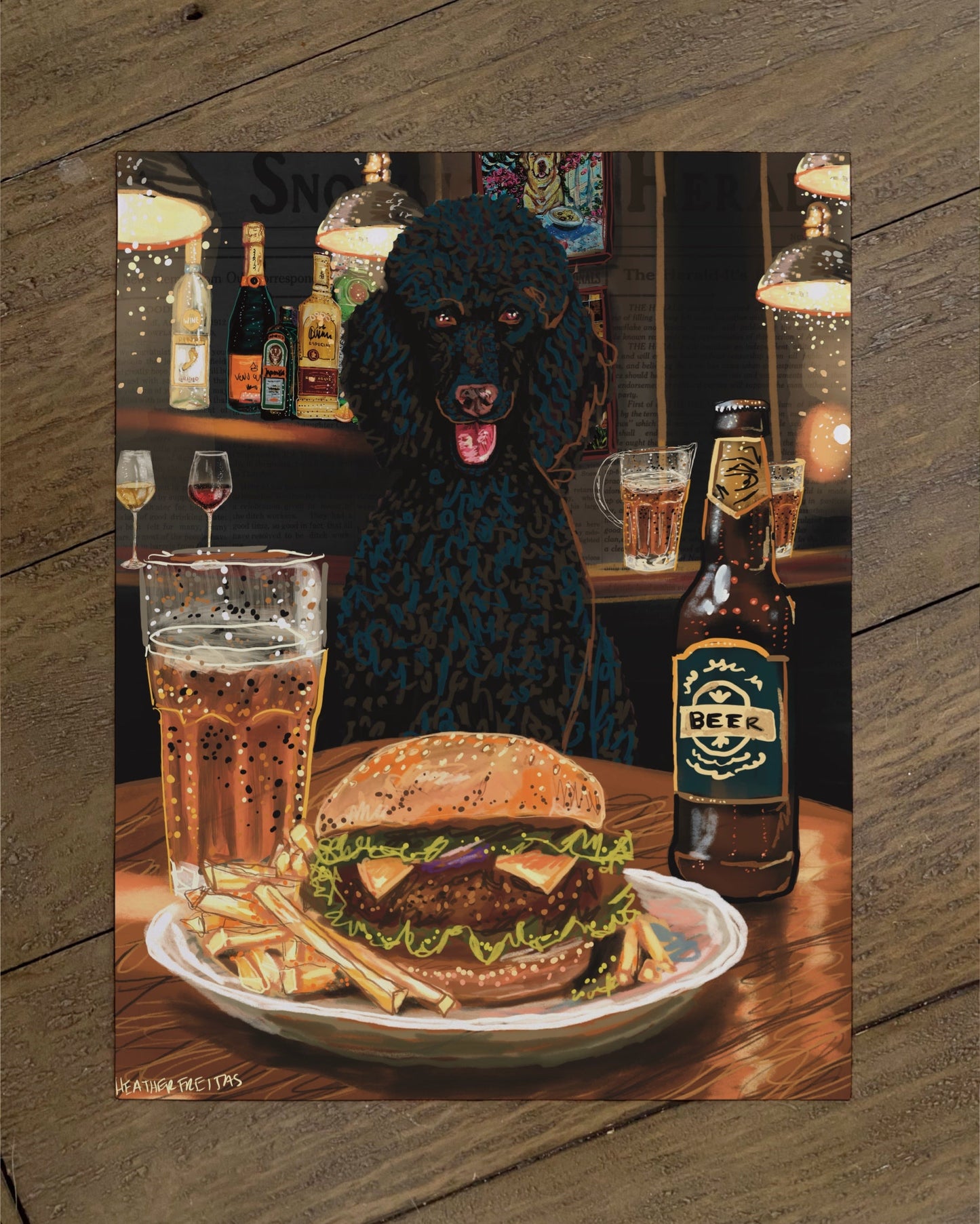 Standard Poodle - Build Your Pet Portrait Paper Print