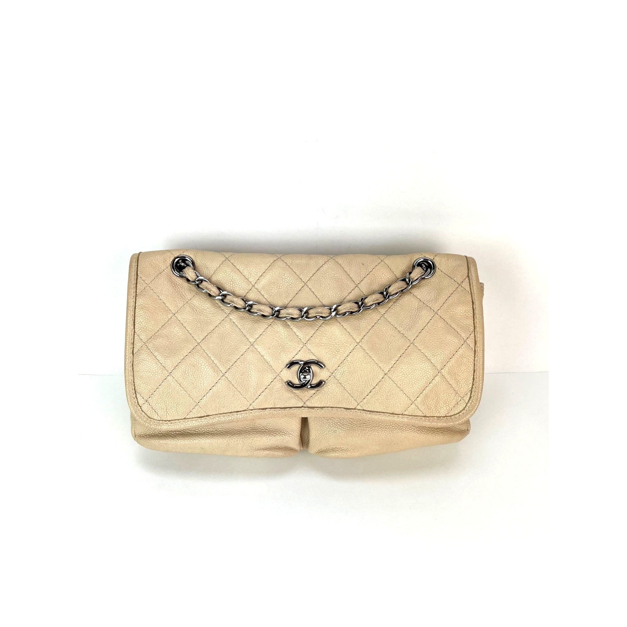 Chanel Grained leather Medium Natural Beauty Beige Flap Bag