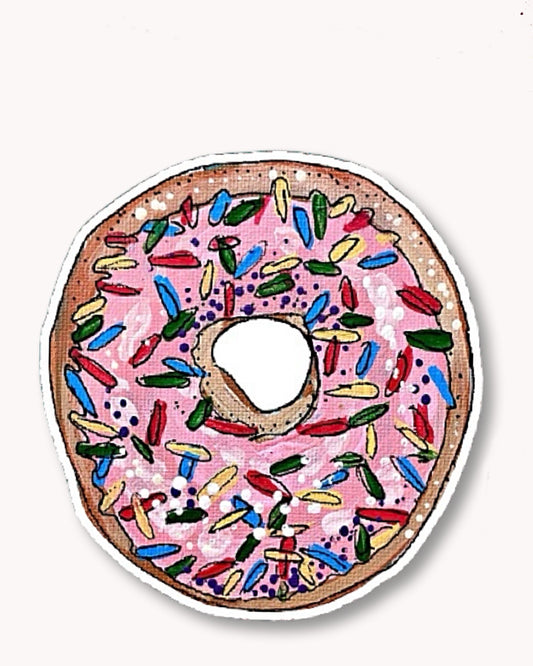 Pink Sprinkles Donut Sticker